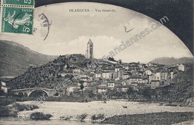 Carte postale ancienne Vue Générale — Olargues (Hérault)