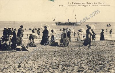 Carte postale ancienne La Plage — Palavas-les-Flots (Hérault)