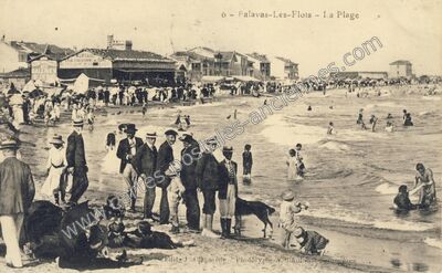 Carte postale ancienne La Plage — Palavas-les-Flots (Hérault)