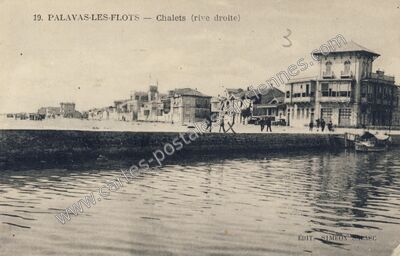 Carte postale ancienne Chalets (rive droite) — Palavas-les-Flots (Hérault)