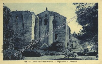 Carte postale ancienne Maguelonne, la Cathédrale — Palavas-les-Flots (Hérault)