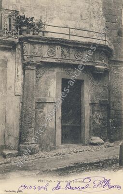 Carte postale ancienne Porte de la Juiverie — Pézenas (Hérault)