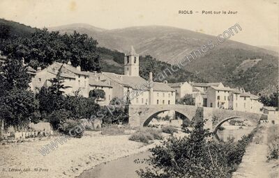 Carte postale ancienne Pont sur le Jaur — Riols (Hérault)