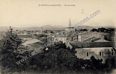 Carte postale ancienne Vue générale — Saint-André-de-Sangonis (Hérault)
