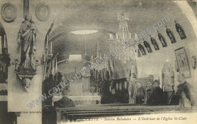 Carte postale ancienne Station Balnéaire — L'Intérieur de l'Eglise St-Clair — Sète (Hérault)
