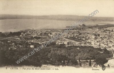 Carte postale ancienne Vue prise du Mont Saint-Clair — Sète (Hérault)
