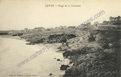 Carte postale ancienne Plage de la Corniche — Sète (Hérault)