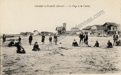 Carte postale ancienne La Plage et les Chalets — Valras-Plage (Hérault)