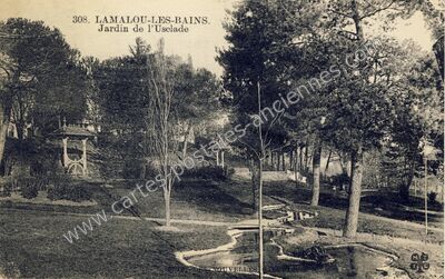 Carte postale ancienne Jardin de l'Usclade — Lamalou-les-Bains (Hérault)