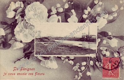 Carte postale ancienne Je vous envoie ces fleurs — Sérignan (Hérault)