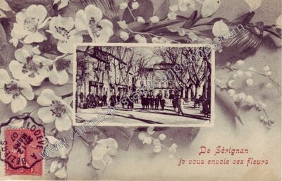 Carte postale ancienne Je vous envoie ces fleurs — Sérignan (Hérault)