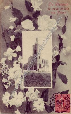 Carte postale ancienne De Sérignan je vous envoie ces fleurs — Sérignan (Hérault)
