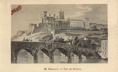 Carte postale ancienne Vue de Béziers — Béziers (Hérault)