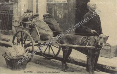 Carte postale ancienne L'Amour et son équipage — Béziers (Hérault)