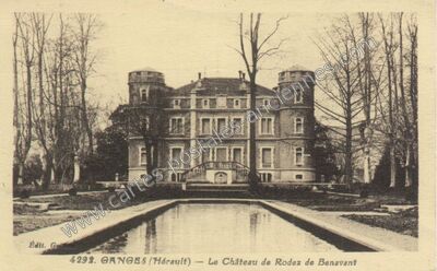 Carte postale ancienne Le Château de Rodez de Benavant — Ganges (Hérault)