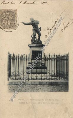 Carte postale ancienne Monument du Capitaine Menard, tombé héroïquement à Séquela (Soudan) — Lunel (Hérault)