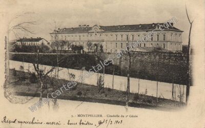 Carte postale ancienne Citadelle du 2° Génie — Montpellier (Hérault)