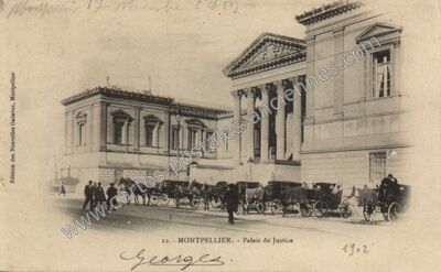 Carte postale ancienne Palais de Justice — Montpellier (Hérault)