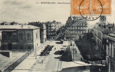 Carte postale ancienne Rue Nationale — Montpellier (Hérault)