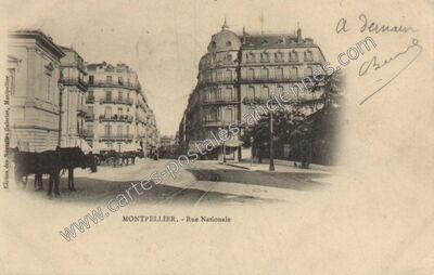 Carte postale ancienne Rue Nationale — Montpellier (Hérault)