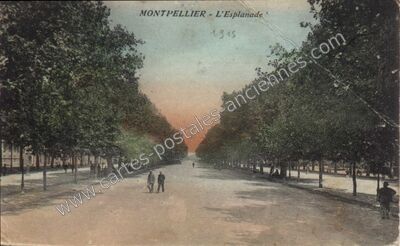 Carte postale ancienne L'Esplanade — Montpellier (Hérault)