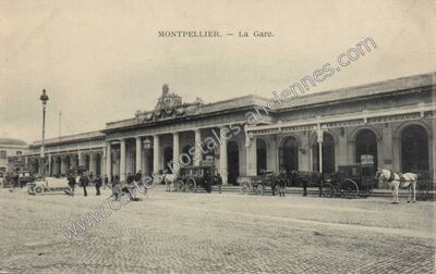 Carte postale ancienne La Gare — Montpellier (Hérault)
