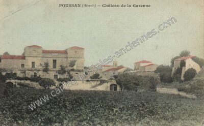 Carte postale ancienne Château de la Garenne — Poussan (Hérault)