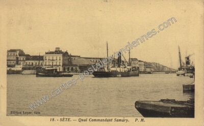 Carte postale ancienne Quai Commandant Samary — Sète (Hérault)