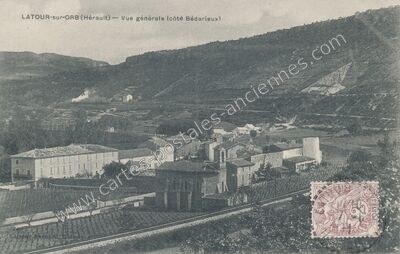Carte postale ancienne Vue générale (côté Bédarieux) — La Tour-sur-Orb (Hérault)