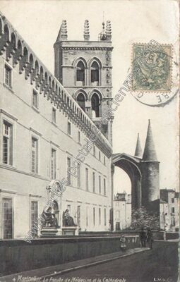 Carte postale ancienne La Faculté de Médecine et la Calhedrale — Montpellier (Hérault)