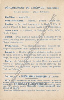 Carte postale ancienne Departement de l'Herault — Non Localisée (Hérault)