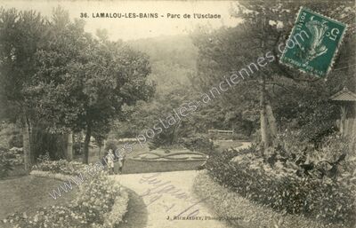 Carte postale ancienne Parc de l'Usclade — Lamalou-les-Bains (Hérault)
