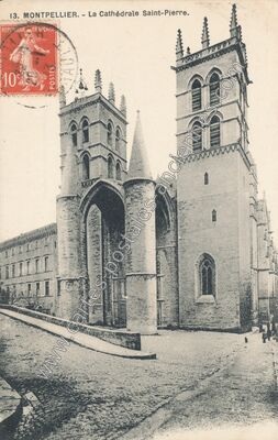 Carte postale ancienne La Cathédrale Saint-Pierre — Montpellier (Hérault)