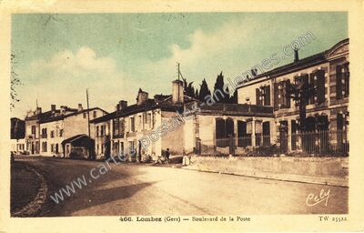 Carte postale ancienne Boulevard de la Poste — Lombez (Gers)