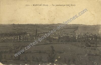 Carte postale ancienne Vue panoramique (côté Nord) — Marciac (Gers)