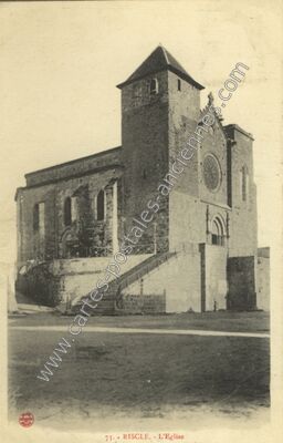 Carte postale ancienne L'Eglise — Riscle (Gers)
