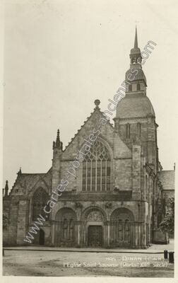 Carte postale ancienne L'Eglise Saint Sauveur (Portail XIIe siècle) — Dinan (Côtes-d'Armor)