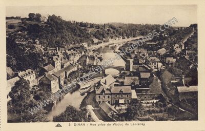 Carte postale ancienne Vue prise du Viaduc de Lanvallay — Dinan (Côtes-d'Armor)