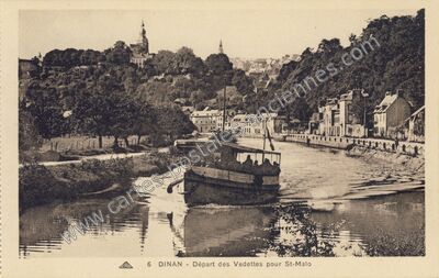 Carte postale ancienne Départ des Vedettes pour St-Malo — Dinan (Côtes-d'Armor)