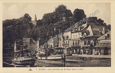 Carte postale ancienne Les Vedettes de St-Malo dans le Port — Dinan (Côtes-d'Armor)