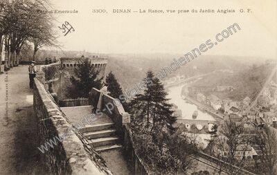 Carte postale ancienne La Rance, vue prise du Jardin Anglais — Dinan (Côtes-d'Armor)