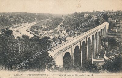Carte postale ancienne Vue générale sur le viaduc — Dinan (Côtes-d'Armor)