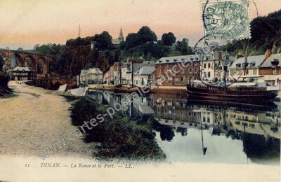 Carte postale ancienne La Rance et le Port — Dinan (Côtes-d'Armor)