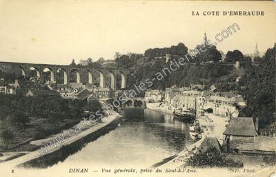 Carte postale ancienne Vue générale, prise du Saut-à-l'Ane — Dinan (Côtes-d'Armor)