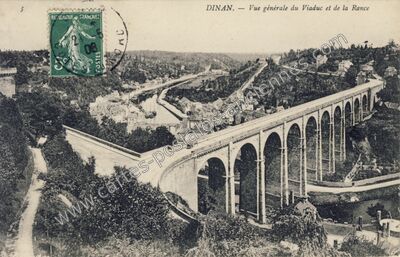 Carte postale ancienne Vue générale du Viaduc et de la Rance — Dinan (Côtes-d'Armor)
