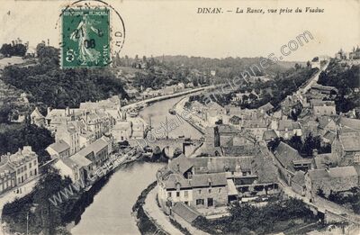 Carte postale ancienne La Rance, vue prise du Viaduc — Dinan (Côtes-d'Armor)