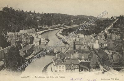 Carte postale ancienne La Rance, vue prise du Viaduc — Dinan (Côtes-d'Armor)