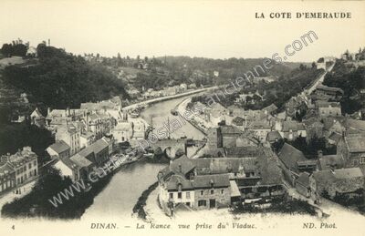Carte postale ancienne La Rance, vue prise du Viaduc — Dinan (Côtes-d'Armor)