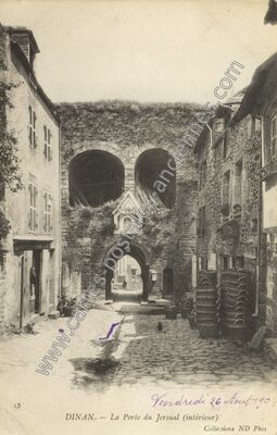 Carte postale ancienne La Porte du Jersual (intérieur) — Dinan (Côtes-d'Armor)