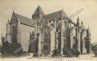 Carte postale ancienne L'Eglise Saint-Malo — Dinan (Côtes-d'Armor)